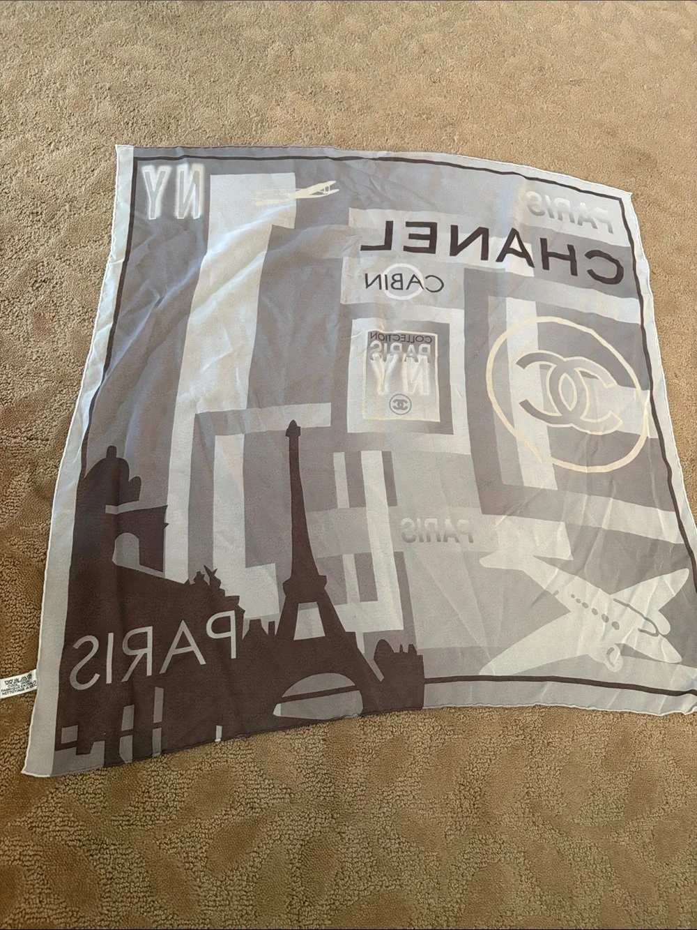 Rare Chanel Silk Travel Scarf